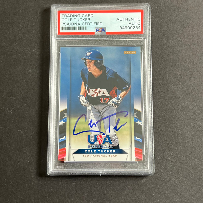 2013 Panini USA Baseball Box Set #44 Cole Tucker Signed Card PSA Slabbed Auto