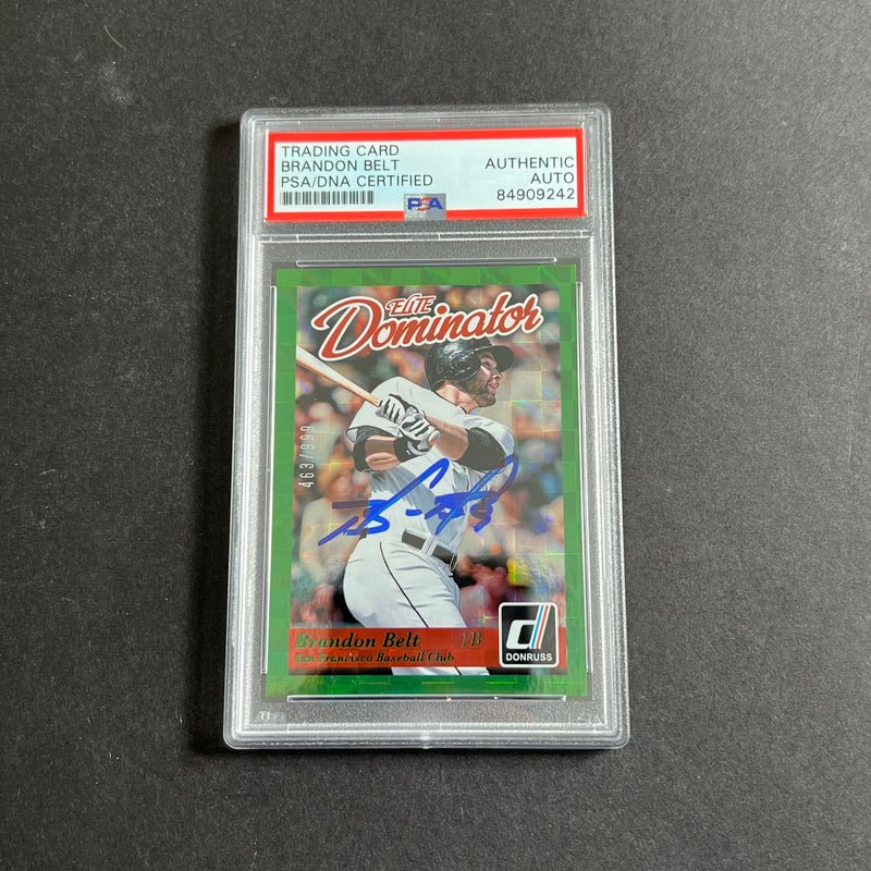 2014 Panini Donruss #3 Brandon Belt signed card PSA Auto Slabbed
