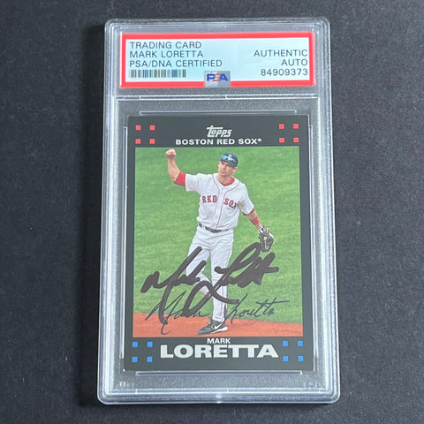 2007 Topps Series 1 #56 Mark Loretta Card PSA Slabbed Auto 10 Red Sox