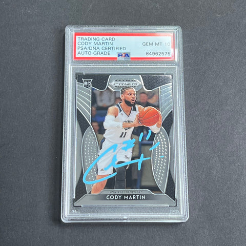 2019 Panini Prizim #36 Cody Martin Signed Card AUTO PSA/DNA Slabbed RC Hornets