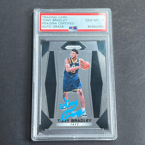 2017-18 Panini Prizim #118 Tony Bradley Signed Card AUTO PSA Slabbed RC Jazz