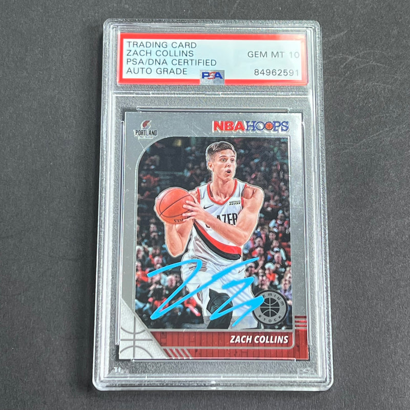 2019-20 Panini Hoops #159 ZACH COLLINS Signed Card AUTO Grade 10 PSA Slabbed Blazers