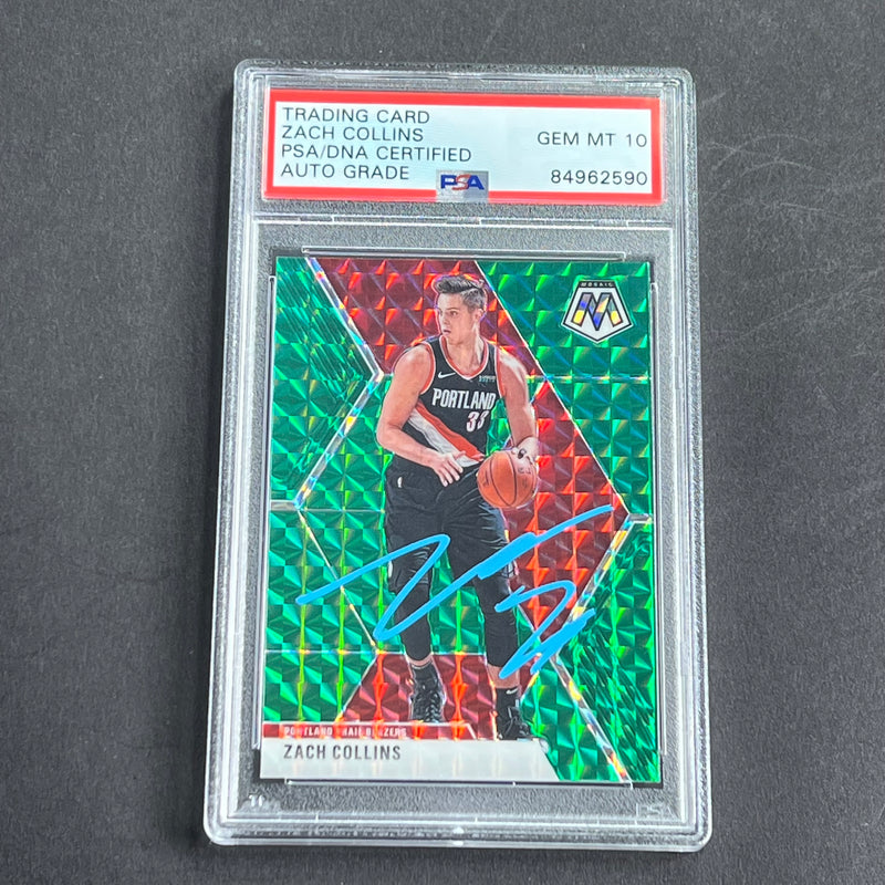 2019-20 Panini Mosaic #45 ZACH COLLINS Signed Card AUTO Grade 10 PSA Slabbed Blazers