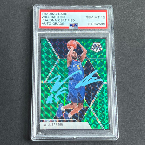 2019-20 Panini Mosaic #151 Will Barton Signed Card AUTO Grade 10 PSA Slabbed Nuggets