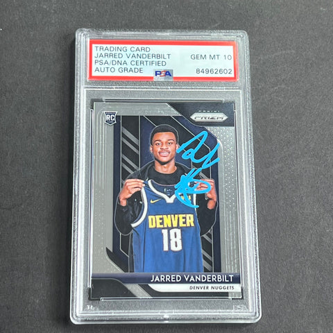 2018-19 Panini Prizm #42 JARRED VANDERBILT Signed AUTO Grade 10 PSA Slabbed RC Nuggets