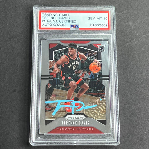 2019-20 Panini Chronicles #509 Terrance Davis Signed Card AUTO Grade 10 PSA Slabbed Raptors