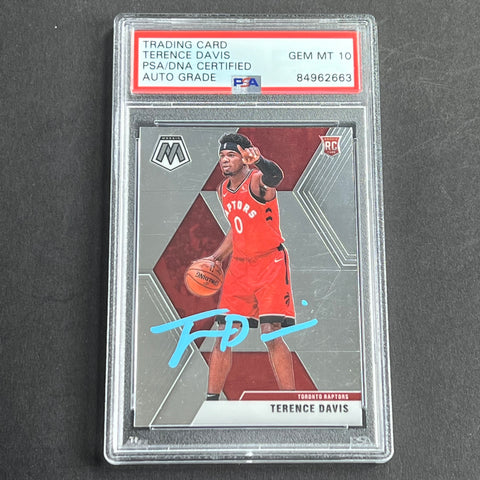 2019-20 Panini Mosaic #226 Terrance Davis Signed Card AUTO Grade 10 PSA Slabbed Raptors
