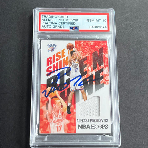 2020-21 Panini NBA Hoops #RNS_APS Aleksej Pokusevski Signed Card AUTO Grade 10 PSA Slabbed RC Thunder
