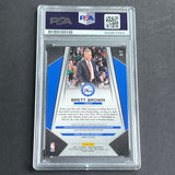 2017-18 Panini Prizm #10 Brett Brown Signed Card AUTO 10 PSA Slabbed 76ers