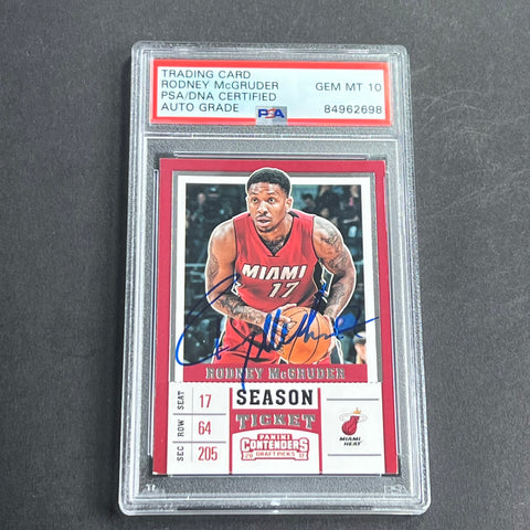 2017 Panini Contenders #42 Rodney McGruder Signed Card AUTO Grade 10 PSA Slabbed Heat RC