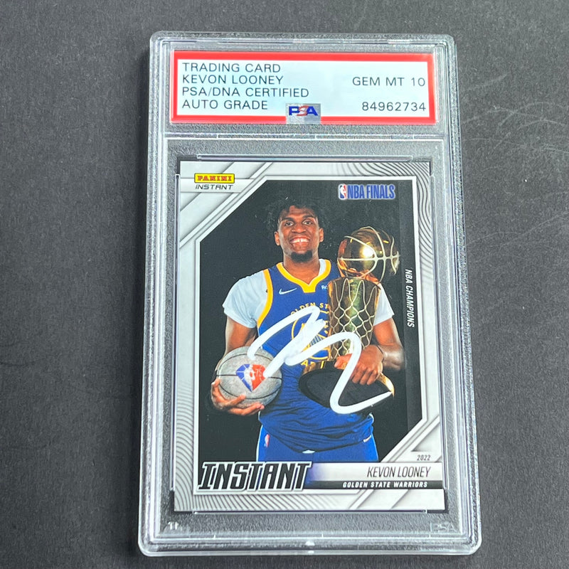 2021-22 Panini Instant #10 Kevon Looney Signed Card AUTO Grade 10 PSA Slabbed RC Warriors