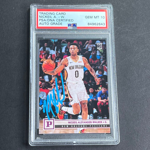 2019-20 Panini Chronicles #122 Nickeil Alexander-Walker Signed Card AUTO Grade 10 PSA Slabbed Pelicans