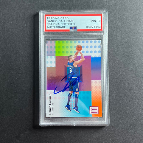 2017-18 Panini Status #84 Danilo Gallinari Signed Card AUTO 9 PSA Slabbed Clippers