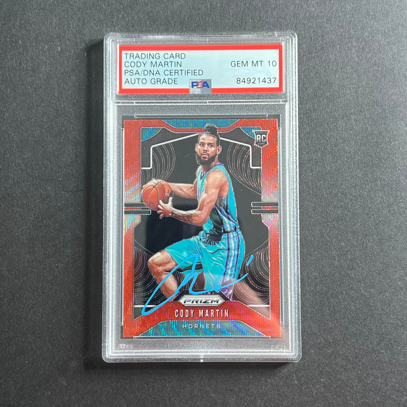 2019-20 Panini Prizim #278 Cody Martin Signed Card AUTO 10 PSA/DNA Slabbed RC Hornets
