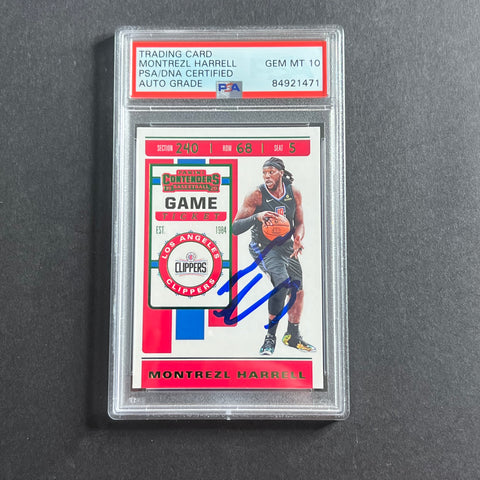 2019-20 NBA Panini Contenders #83 Montrezl Harrell Signed Card AUTO 10 PSA Slabbed Clippers