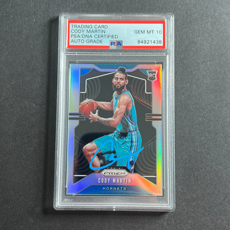 2019-20 Panini Prizim #278 Cody Martin Signed Card AUTO 10 PSA/DNA Slabbed RC Hornets