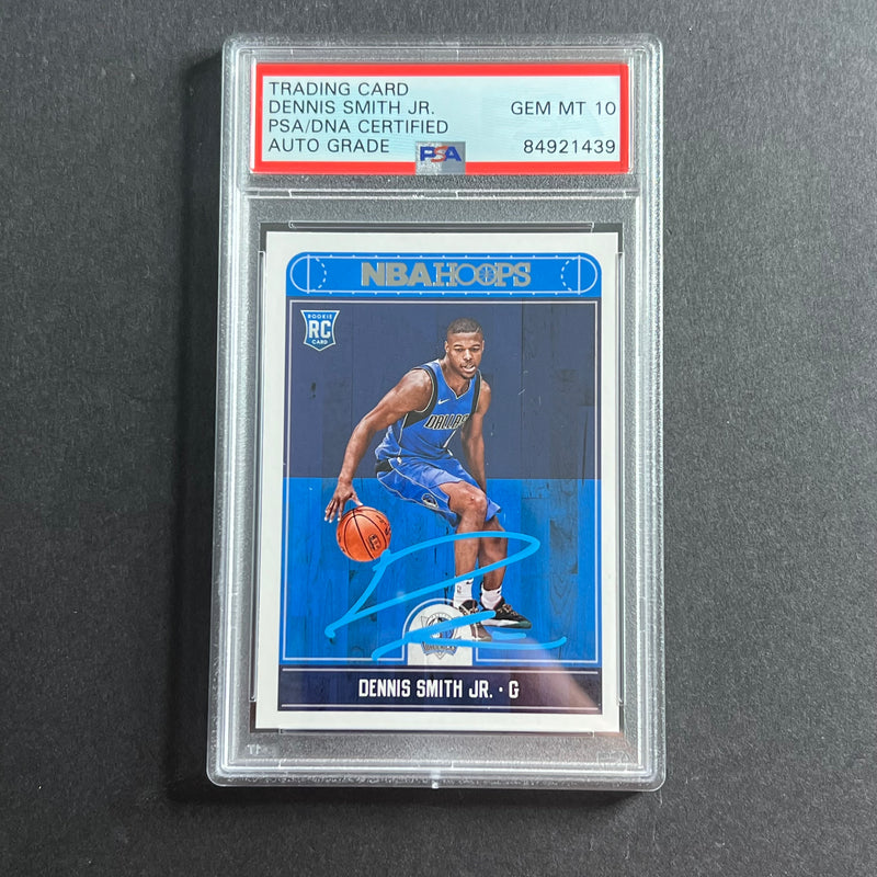 2017-18 Panini NBA Hoops #259 Dennis Smith Jr. Signed Card AUTO 10 PSA Slabbed Mavericks