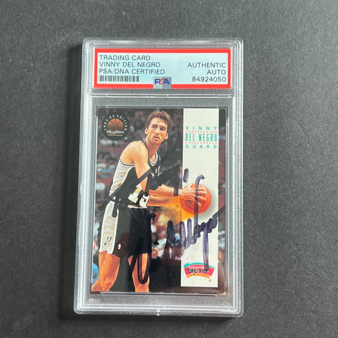 1993-94 Skybox #278 Vinny Del Negro Signed Card Auto 10 PSA Slabbed Spurs