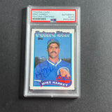 1989-1990 Topps #742 Mike Harkey Card PSA Slabbed Auto Cubs