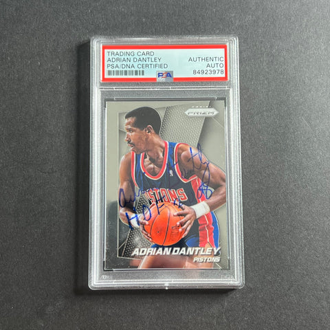 2014-15 Panini Prizm #151 Adrian Dantley Signed Card AUTO PSA Slabbed Pistons