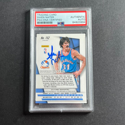 2014-15 Panini Prizm #152 Swen Nater Signed Card AUTO PSA Slabbed Clippers