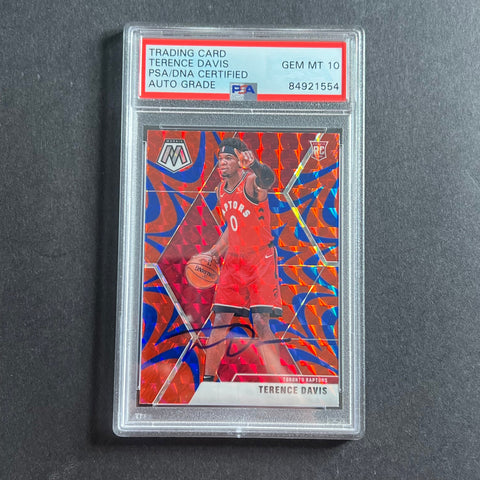 2019-20 Panini Mosaic #226 Terence Davis Signed Card AUTO 10 PSA Slabbed RC Raptors