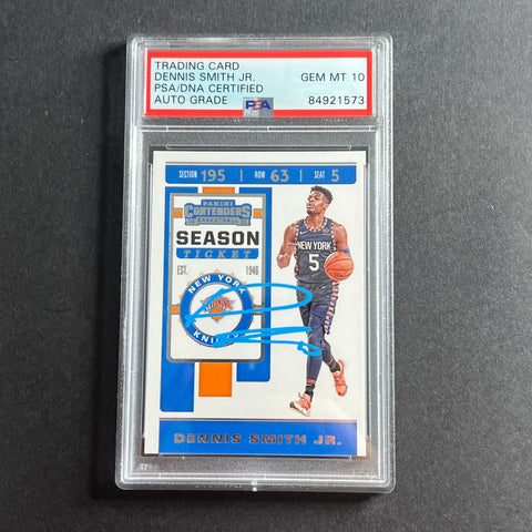 2019-20 Panini Contenders #27 Dennis Smith Jr. Signed Card AUTO PSA Slabbed Knicks