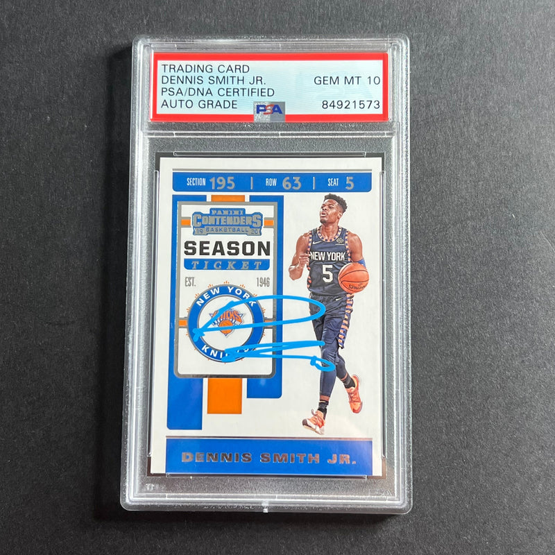 2019-20 Panini Contenders #27 Dennis Smith Jr. Signed Card AUTO PSA Slabbed Knicks
