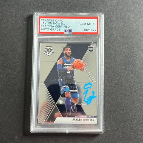 2019-20 Panini Mosaic #212 Jaylen Nowell Signed Card AUTO 10 PSA Slabbed TImberwolves