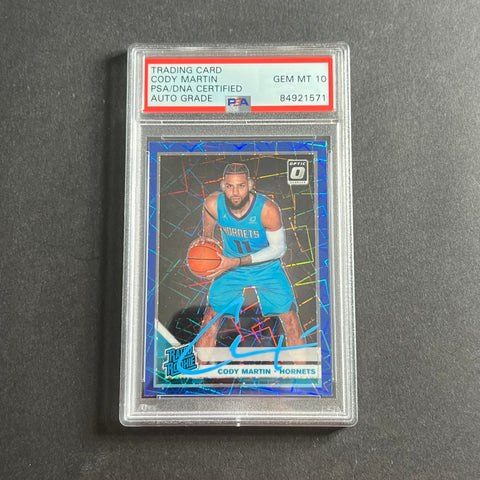 2019-20 Panini Optic #181 Cody Martin Signed Card AUTO 10 PSA/DNA Slabbed RC Hornets