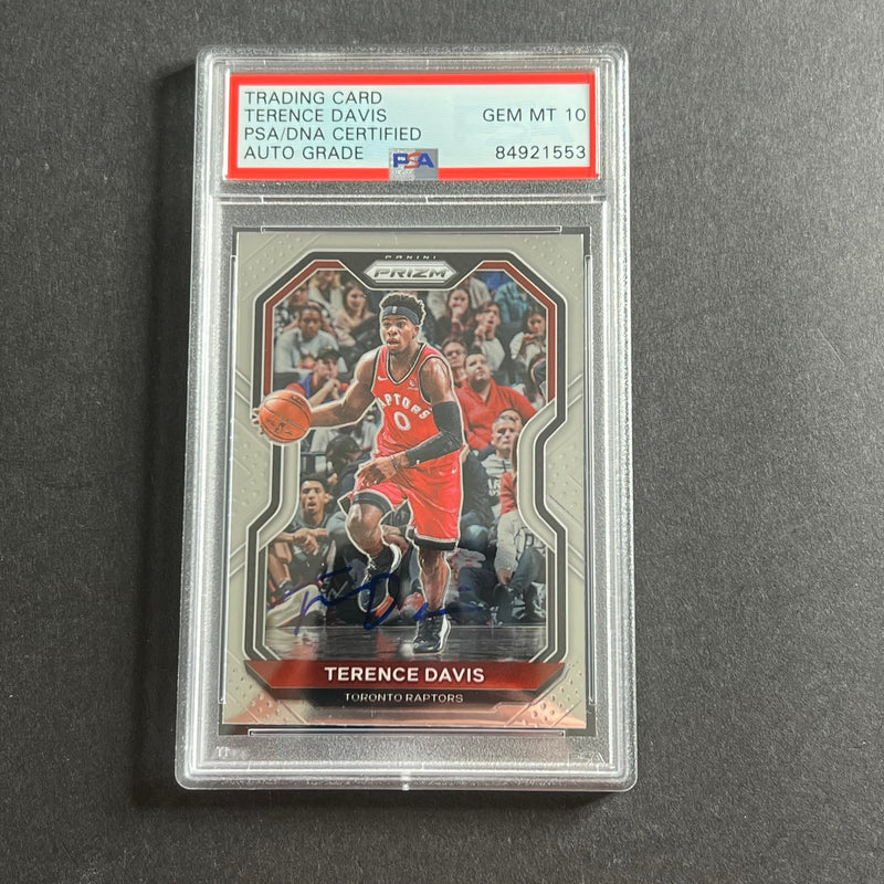 2021-22 Panini Prizm #197 Terence Davis Signed Card AUTO 10 PSA Slabbed RC Raptors