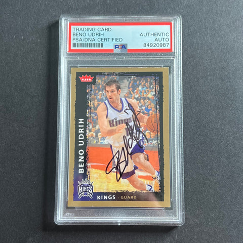 2008-09 NBA Fleer #170 Beno Udrih Signed Card AUTO PSA Slabbed Kings