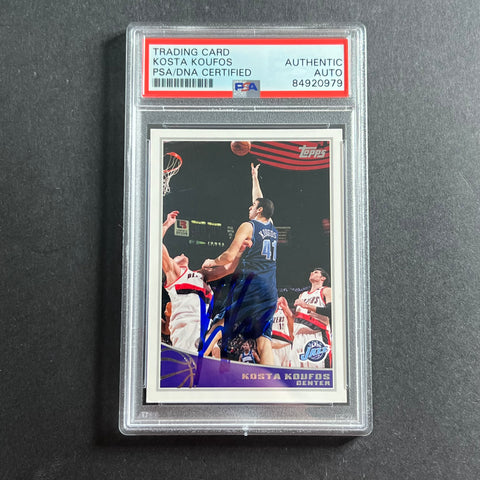 2009-10 Topps Basketball #302 Kosta Koufos signed Card Auto PSA Slabbed Jazz