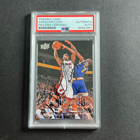 2008-09 Upper Deck Basketball #93 Daequan Cook Signed Card AUTO PSA Slabbed Heat