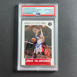 2015-16 NBA Hoops #213 Jonas Valanciunas Signed Card AUTO PSA Slabbed Raptors