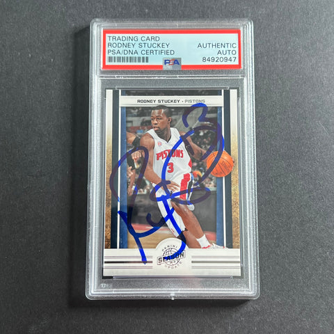 2010 Panini Season Update #91 Rodney Stuckey Signed Card AUTO PSA Slabbed Pistons