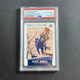 2015-16 NBA Hoops #65 Alec Burks Signed Card AUTO PSA Slabbed Jazz