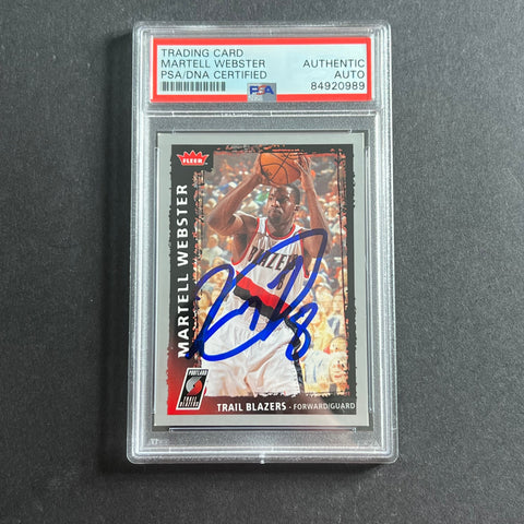 2008-09 NBA Fleer #167 Martell Webster Signed Card AUTO PSA Slabbed Trail Blazers
