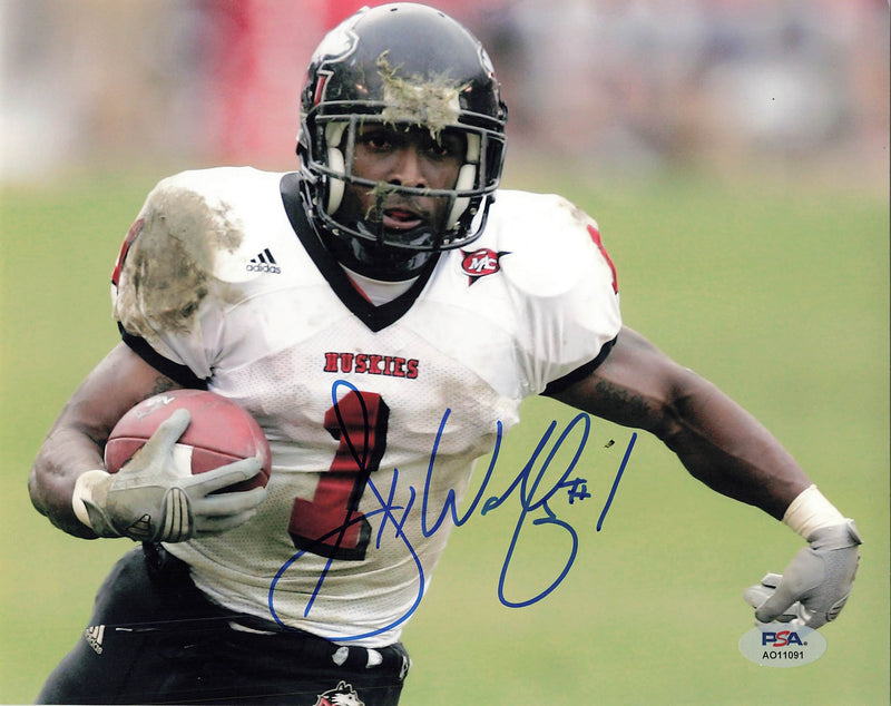 GARRETT WOLFE signed 8x10 Photo PSA/DNA Northern Illinois Huskies Football Autographed