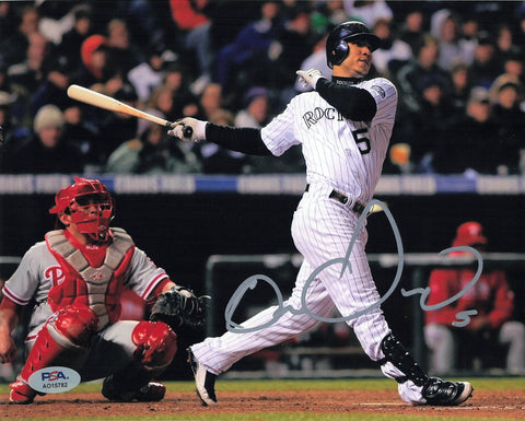 Carlos Gonzalez signed 8x10 photo PSA/DNA Colorado Rockies Autographed