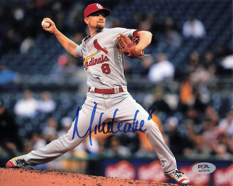 MIKE LEAKE signed 8x10 photo PSA/DNA St. Louis Cardinals Autographed