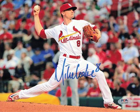 MIKE LEAKE signed 8x10 photo PSA/DNA St. Louis Cardinals Autographed