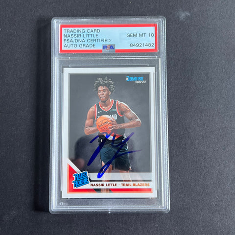 2019-20 Panini Donruss #223 NASSIR LITTLE Signed Rookie Card AUTO PSA 10 Slabbed Portland Trail