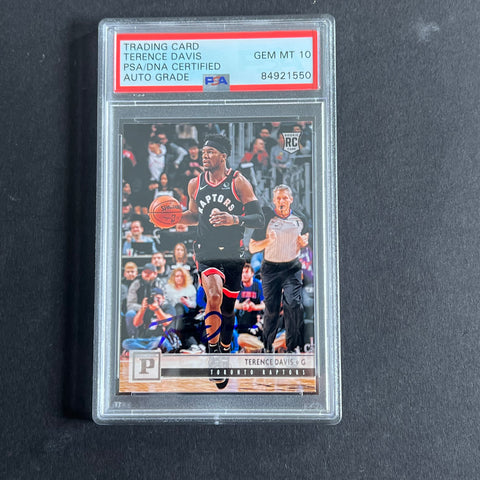 2019-20 Panini Chronicles #104 Terence Davis Signed Card AUTO PSA Slabbed RC Raptors