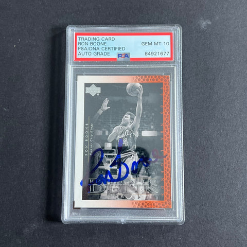 1999-00 UpperDeck Legends #64 RON BOONE Signed AUTO 10 PSA Kansas City Kings Slabbed