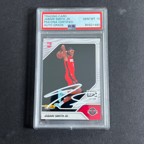 2022-23 Panini Instant #1 Jabari Smith Jr Signed Card AUTO 10 PSA RC Slabbed Houston