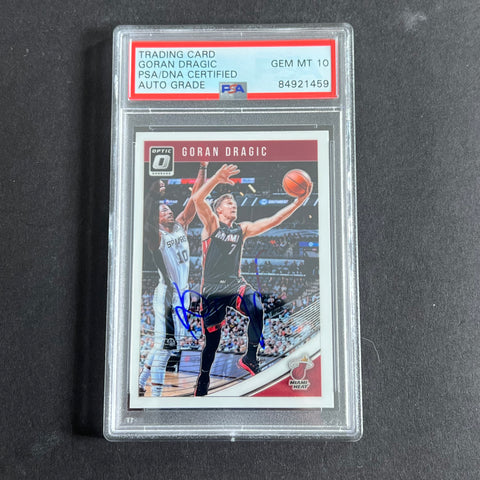 2017-18 Donruss Optic Red #5 Goran Dragic Signed Card AUTO 10 PSA/DNA Slabbed Heat