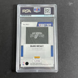 2022-23 Panini Instant #DN21 signed Blake Wesley Auto Card PSA/DNA Slabbed Draft Spurs