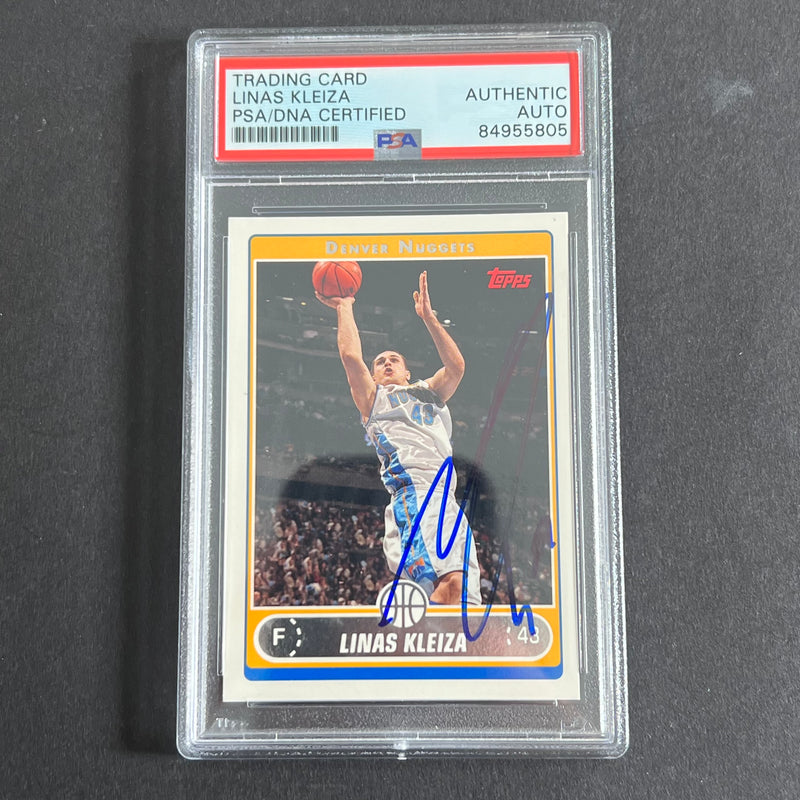 2005-06 Topps #127 Linas Kleiza signed Auto Card PSA/DNA Slabbed RC Nuggets