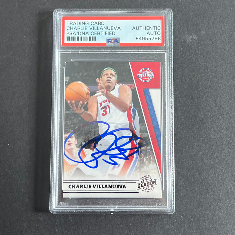2011 Panini #48 Charlie Villanueva Signed Card AUTO PSA/DNA Slabbed Pistons
